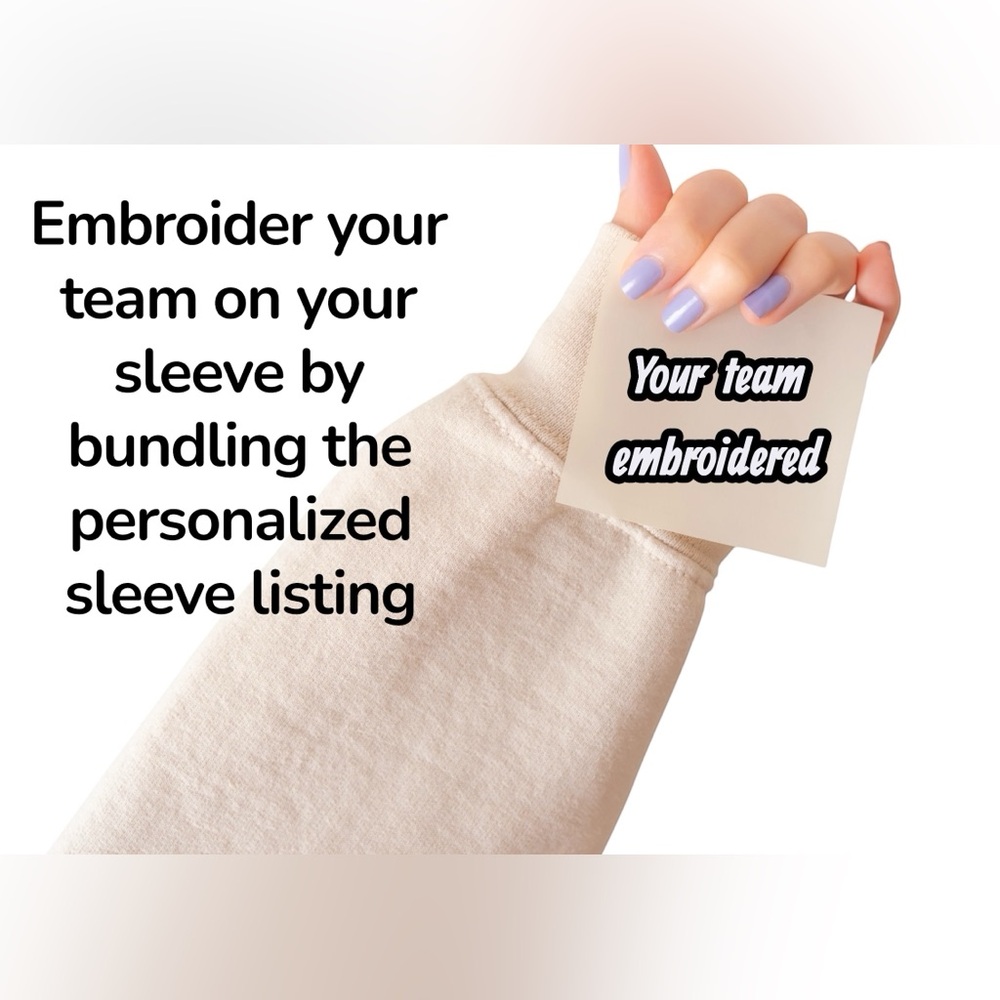 Embroider your team to the sleeve of your choice